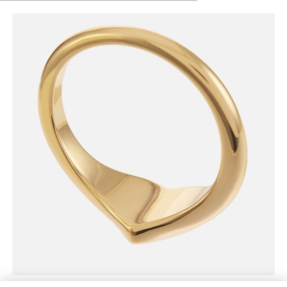 Astrid and Miyu 18k Gold-plated Sterling Silver heart ring New - Picture 2 of 6